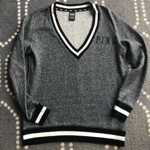 PINK Victoria's Secret Gray V-Neck Sweatshirt